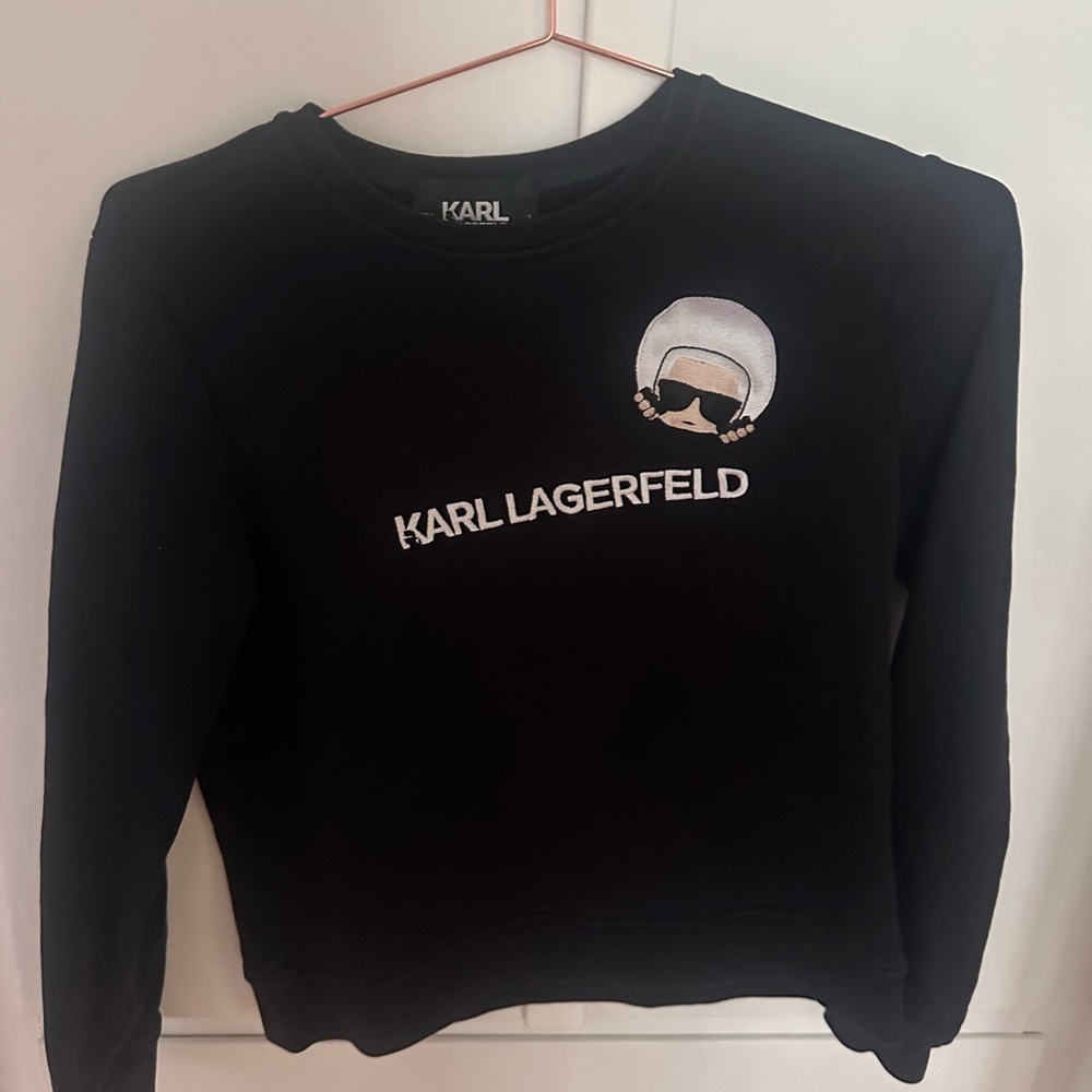 Karl Lagerfeld Black Crewneck with Logo